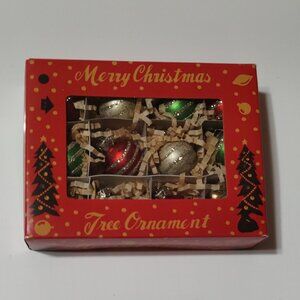 Primitives by Kathy Mini Glass Round Red, Gold & Green Round Ornaments - 12